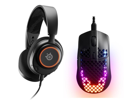 Słuchawki przewodowe SteelSeries Arctis Nova 3 + Aerox 3 Onyx